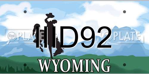 IIID92 Wyoming License Plate