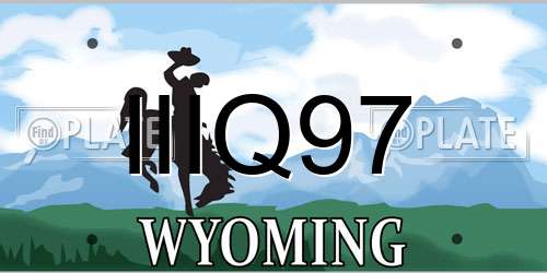 IIIQ97 Wyoming License Plate