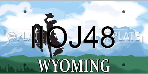 IIOJ48 Wyoming License Plate