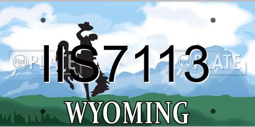 IIS7113 Wyoming License Plate
