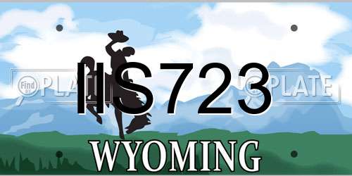 IIS723 Wyoming License Plate