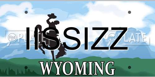 IISSIZZ Wyoming License Plate