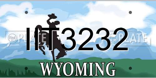 IIT3232 Wyoming License Plate