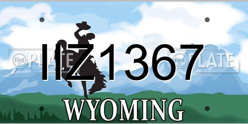 IIZ1367 Wyoming License Plate