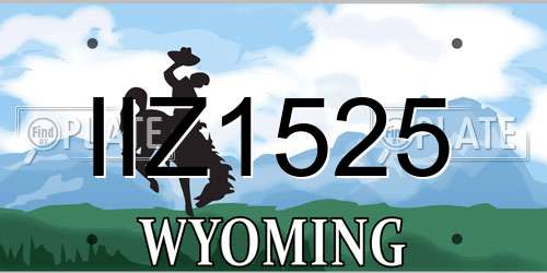 IIZ1525 Wyoming License Plate