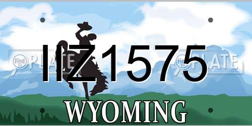 IIZ1575 Wyoming License Plate