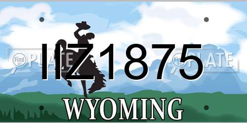 IIZ1875 Wyoming License Plate