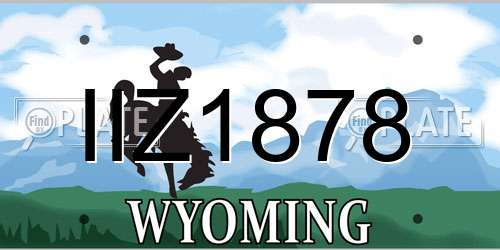 IIZ1878 Wyoming License Plate