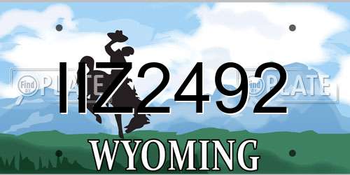 IIZ2492 Wyoming License Plate