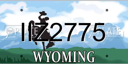 IIZ2775 Wyoming License Plate