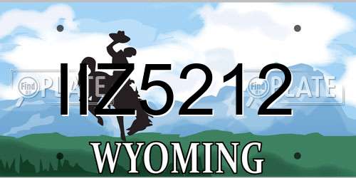 IIZ5212 Wyoming License Plate