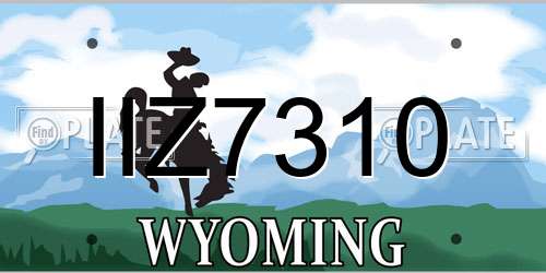 IIZ7310 Wyoming License Plate