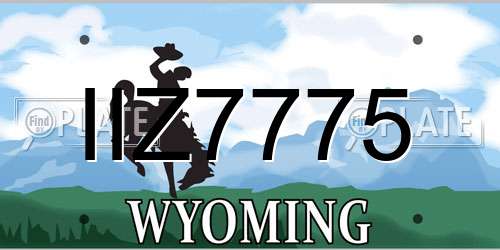 IIZ7775 Wyoming License Plate