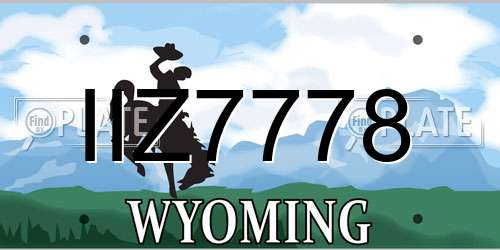 IIZ7778 Wyoming License Plate