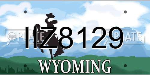 IIZ8129 Wyoming License Plate