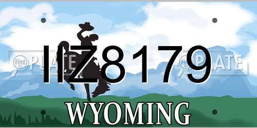 IIZ8179 Wyoming License Plate
