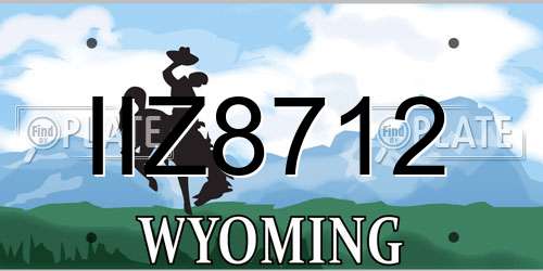 IIZ8712 Wyoming License Plate