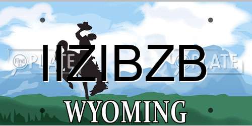 IIZIBZB Wyoming License Plate