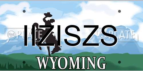 IIZISZS Wyoming License Plate