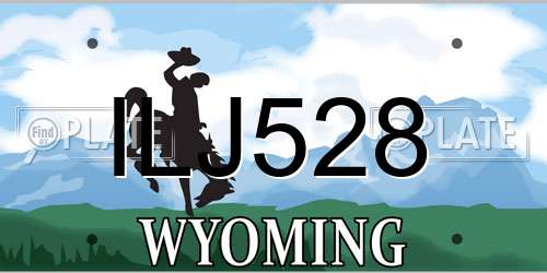 ILJ528 Wyoming License Plate