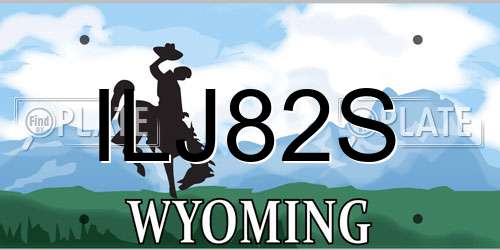 ILJ82S Wyoming License Plate