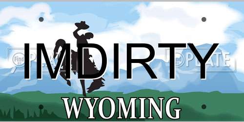 IMDIRTY Wyoming License Plate
