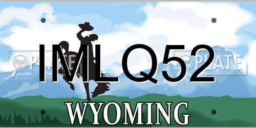 IMLQ52 Wyoming License Plate