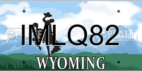 IMLQ82 Wyoming License Plate