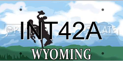 INT42A Wyoming License Plate