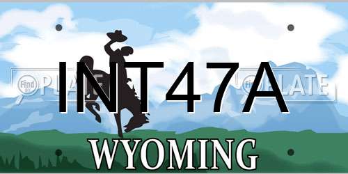 INT47A Wyoming License Plate