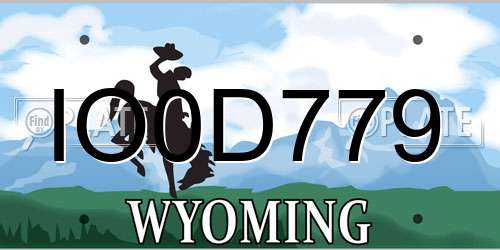 IO0D779 Wyoming License Plate