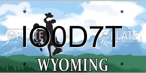 IO0D7T Wyoming License Plate