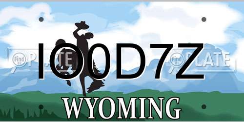 IO0D7Z Wyoming License Plate