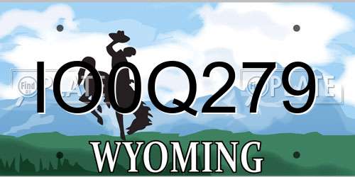 IO0Q279 Wyoming License Plate