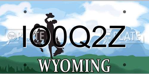 IO0Q2Z Wyoming License Plate