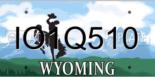 IO1Q510 Wyoming License Plate