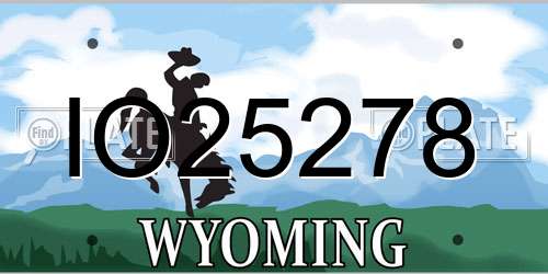 IO25278 Wyoming License Plate