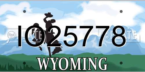 IO25778 Wyoming License Plate