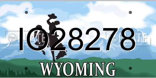 IO28278 Wyoming License Plate