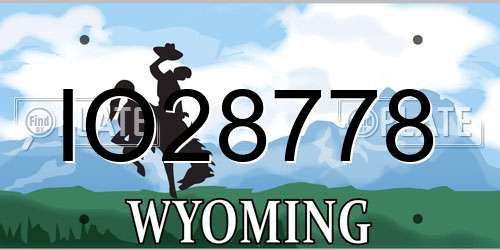 IO28778 Wyoming License Plate