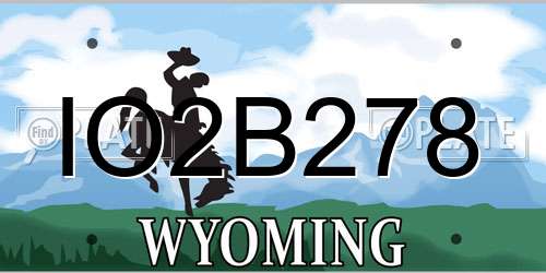 IO2B278 Wyoming License Plate