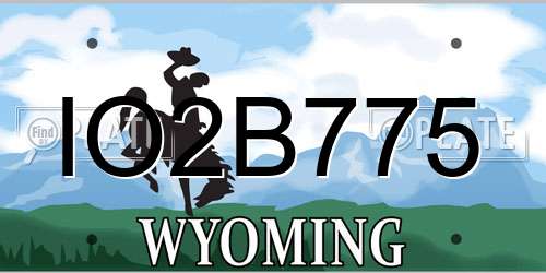 IO2B775 Wyoming License Plate