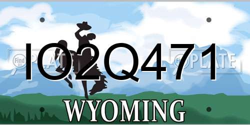 IO2Q471 Wyoming License Plate
