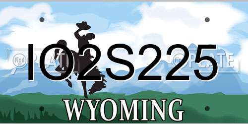 IO2S225 Wyoming License Plate