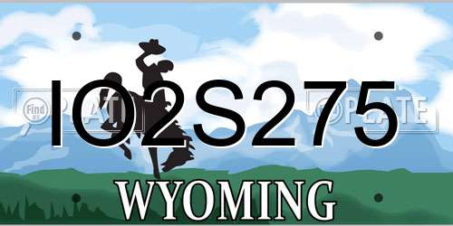 IO2S275 Wyoming License Plate