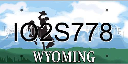 IO2S778 Wyoming License Plate