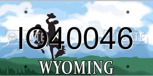 IO40046 Wyoming License Plate