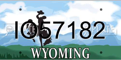 IO57182 Wyoming License Plate