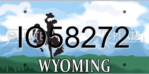 IO58272 Wyoming License Plate