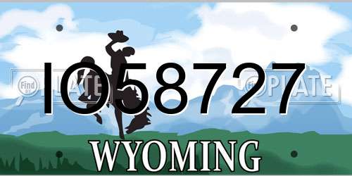 IO58727 Wyoming License Plate